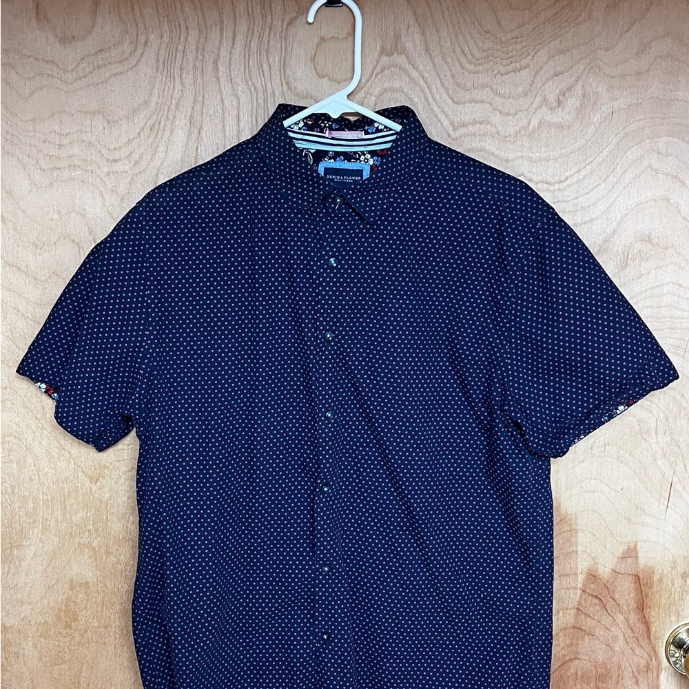 Denim & Flower Blue Casual Button Down Shirt